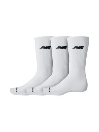 X3 Paires de Chaussettes Blanches Homme New Balance Crew 1