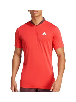 Polo Rouge Homme Adidas JC9295 1