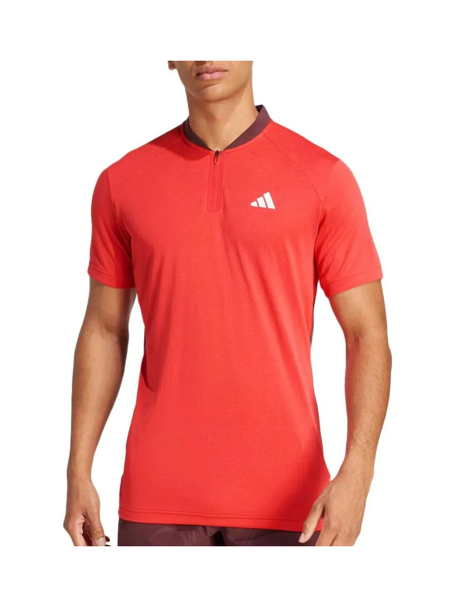 Polo Rouge Homme Adidas JC9295 2