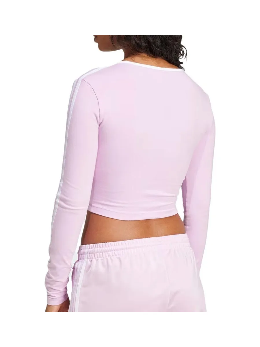 T-Shirt Rose Femme Adidas 3s Crop 3