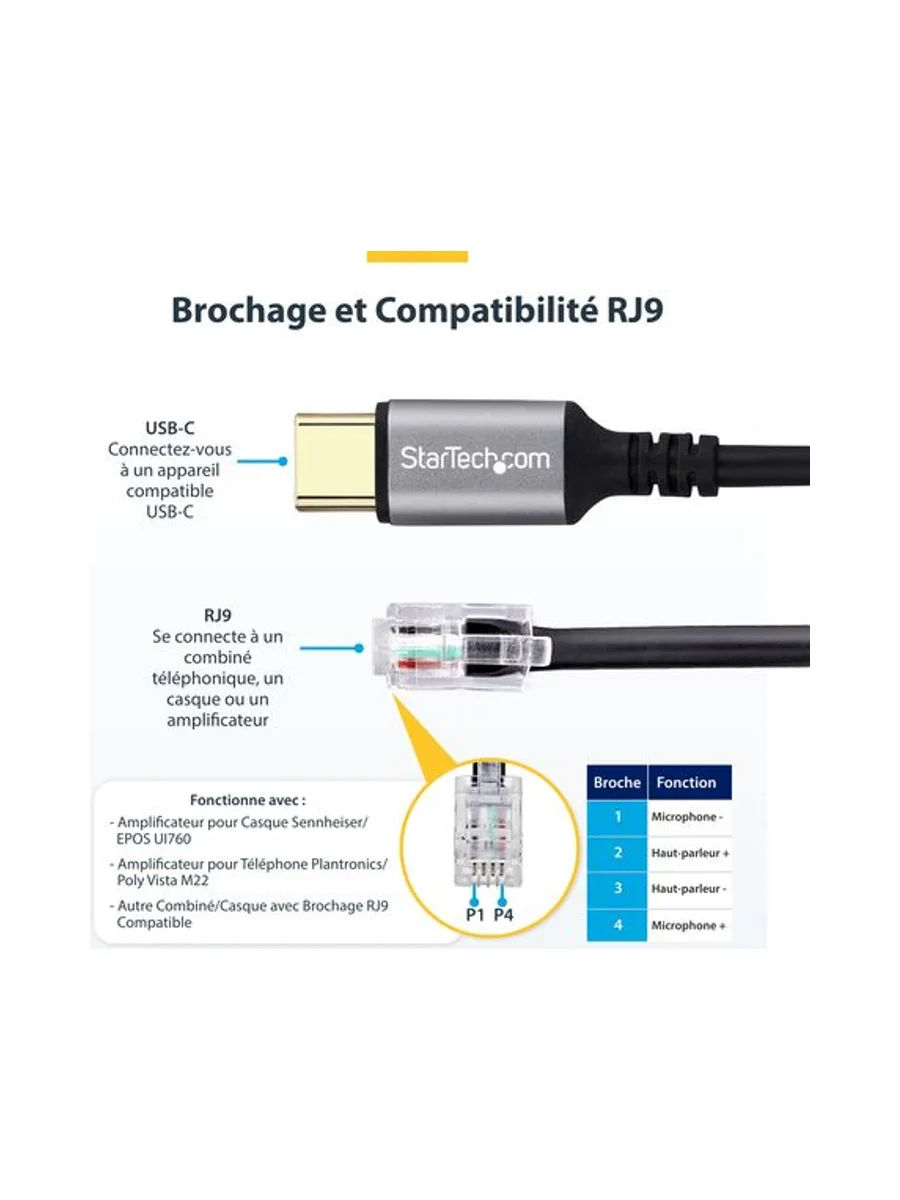 USB-C to RJ9 Adapter for Handset/Headset 8