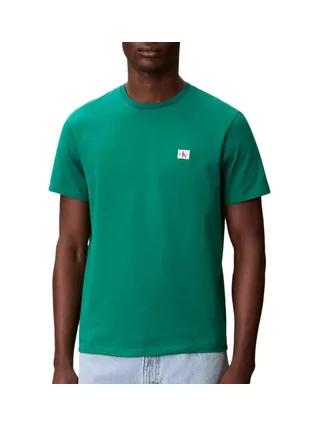 T-Shirt Vert Homme Calvin Klein Jeans Badge L4G 1