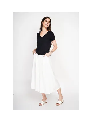 Jupe longue taille élastiquée poches latérale 4