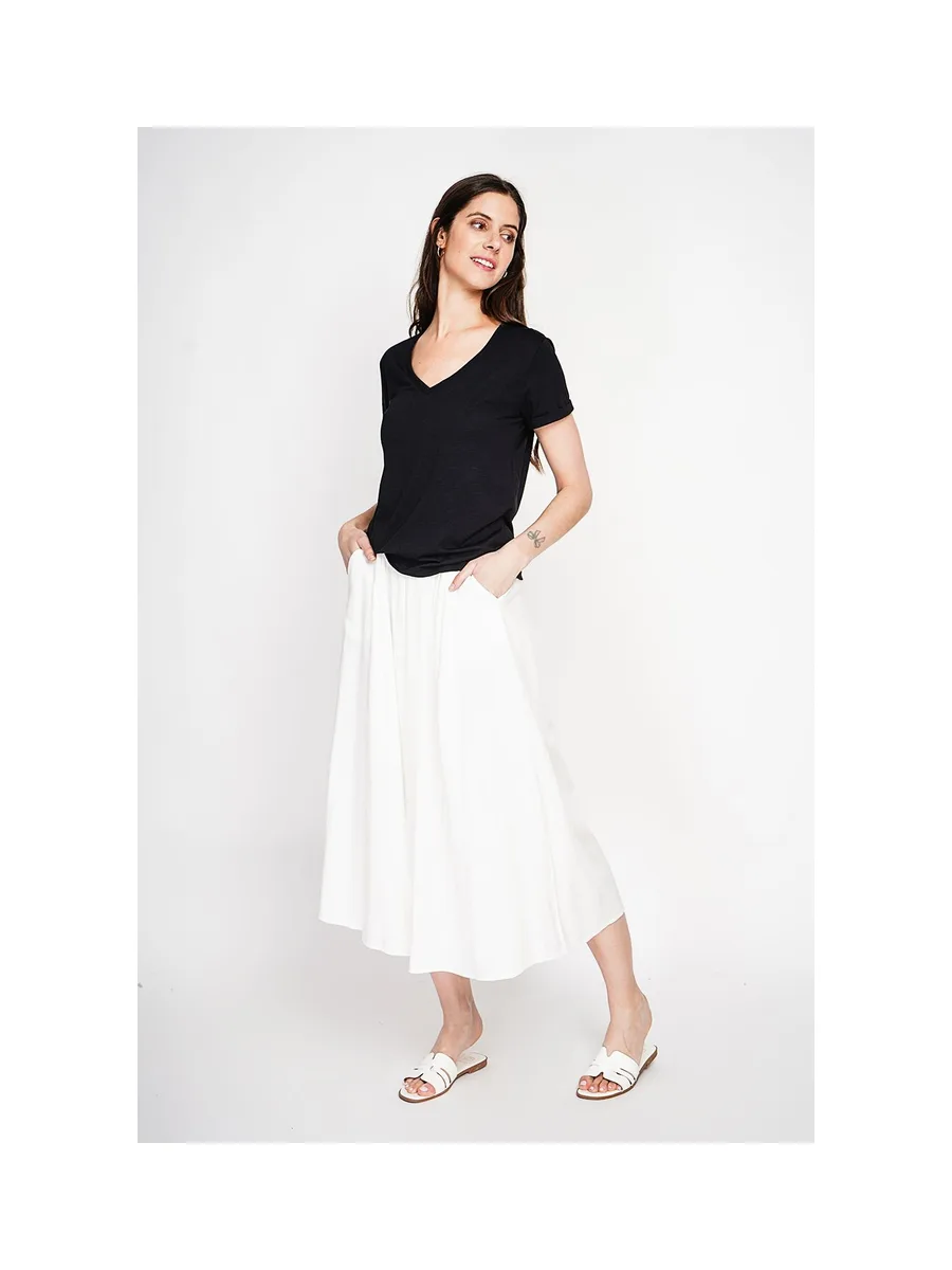 Jupe longue taille élastiquée poches latérale 4