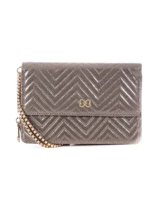 Sac à Bandoulière Gris Métallique Femme Stella Green Chevron 1