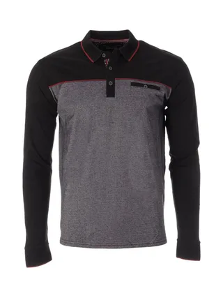 Polo Manches Longues Noir/Gris Homme RMS26 91234 1