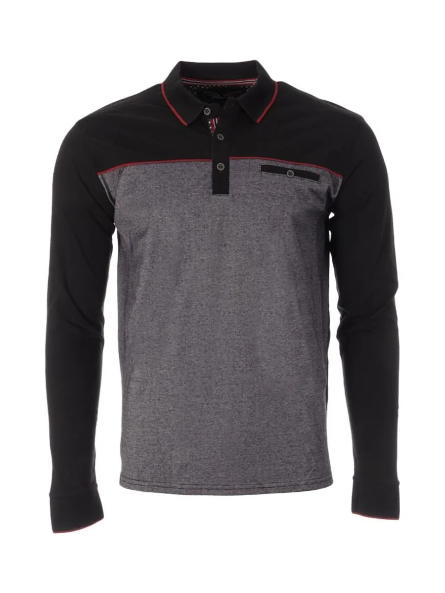 Polo Manches Longues Noir/Gris Homme RMS26 91234 2