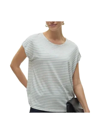 T-shirt Blanc/Vert Femme Vero Moda Mava 1