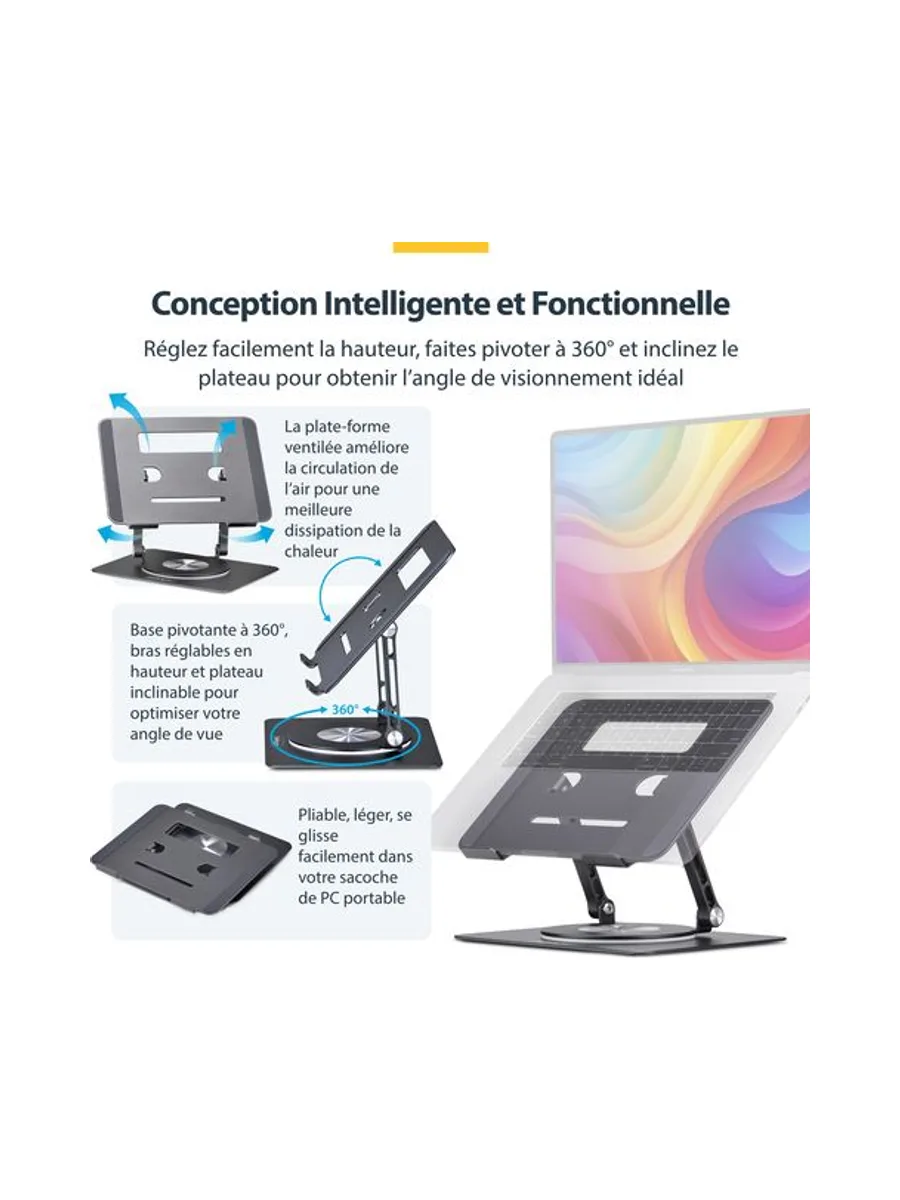 Computer Stand 360 Swivel/Rotating Base 11