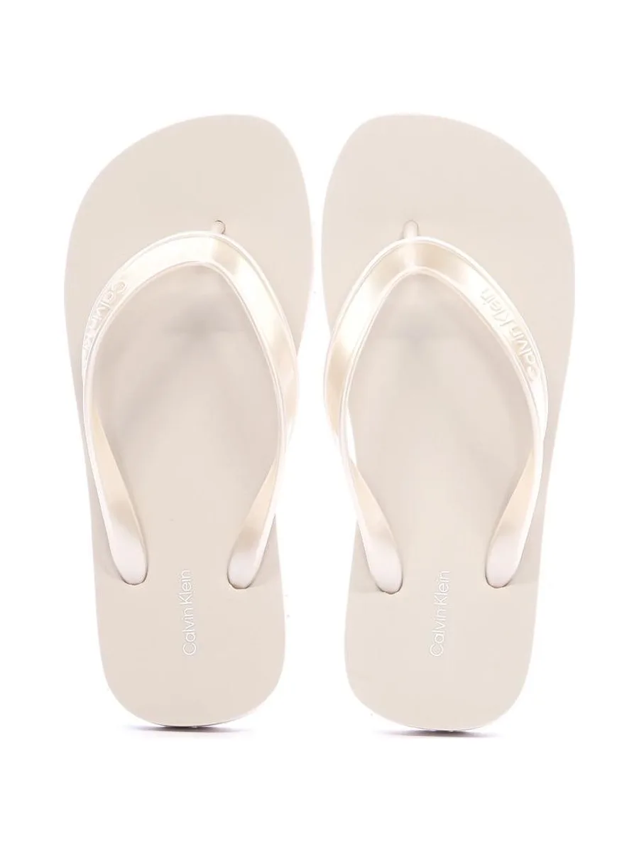 Tongs Rose Femme Calvin Klein Jeans Flip Flop Tpu Metall 4
