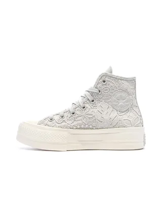 Baskets Grises Dentelle Femme Converse Chuck Taylor All Star Lift 1