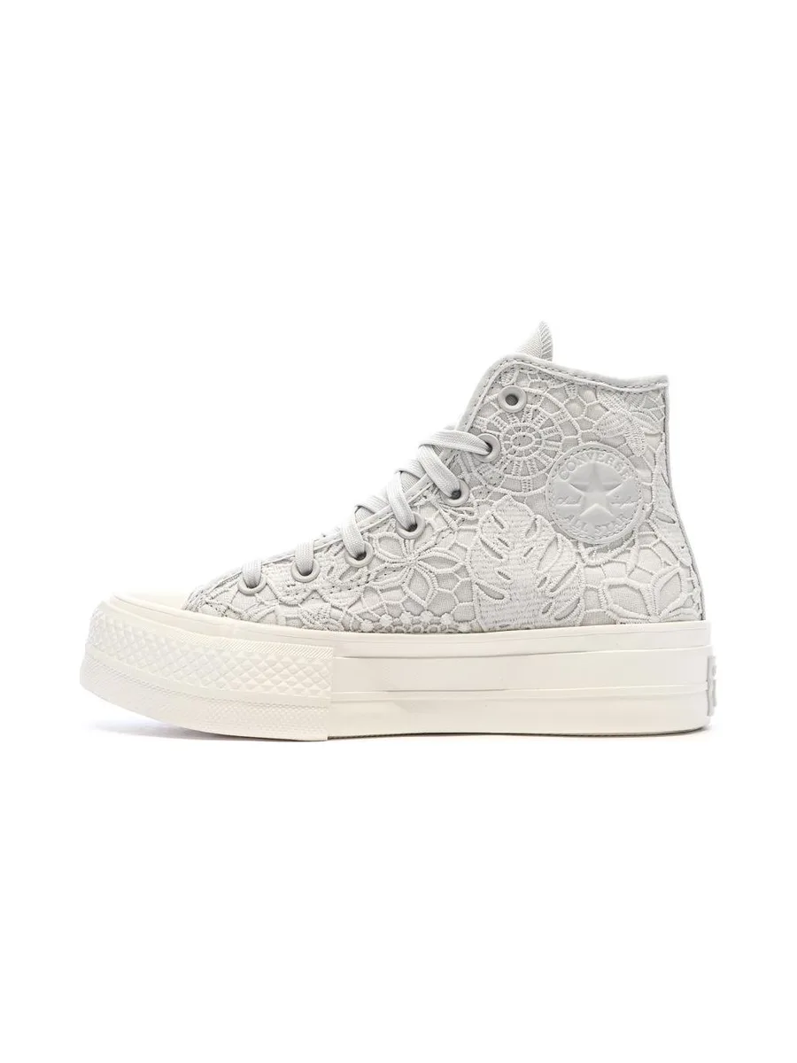 Baskets Grises Dentelle Femme Converse Chuck Taylor All Star Lift 2