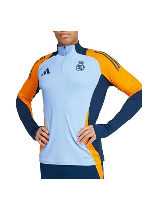 Real Madrid T-Shirt Manches Longues Bleu/Orange Homme Adidas 1
