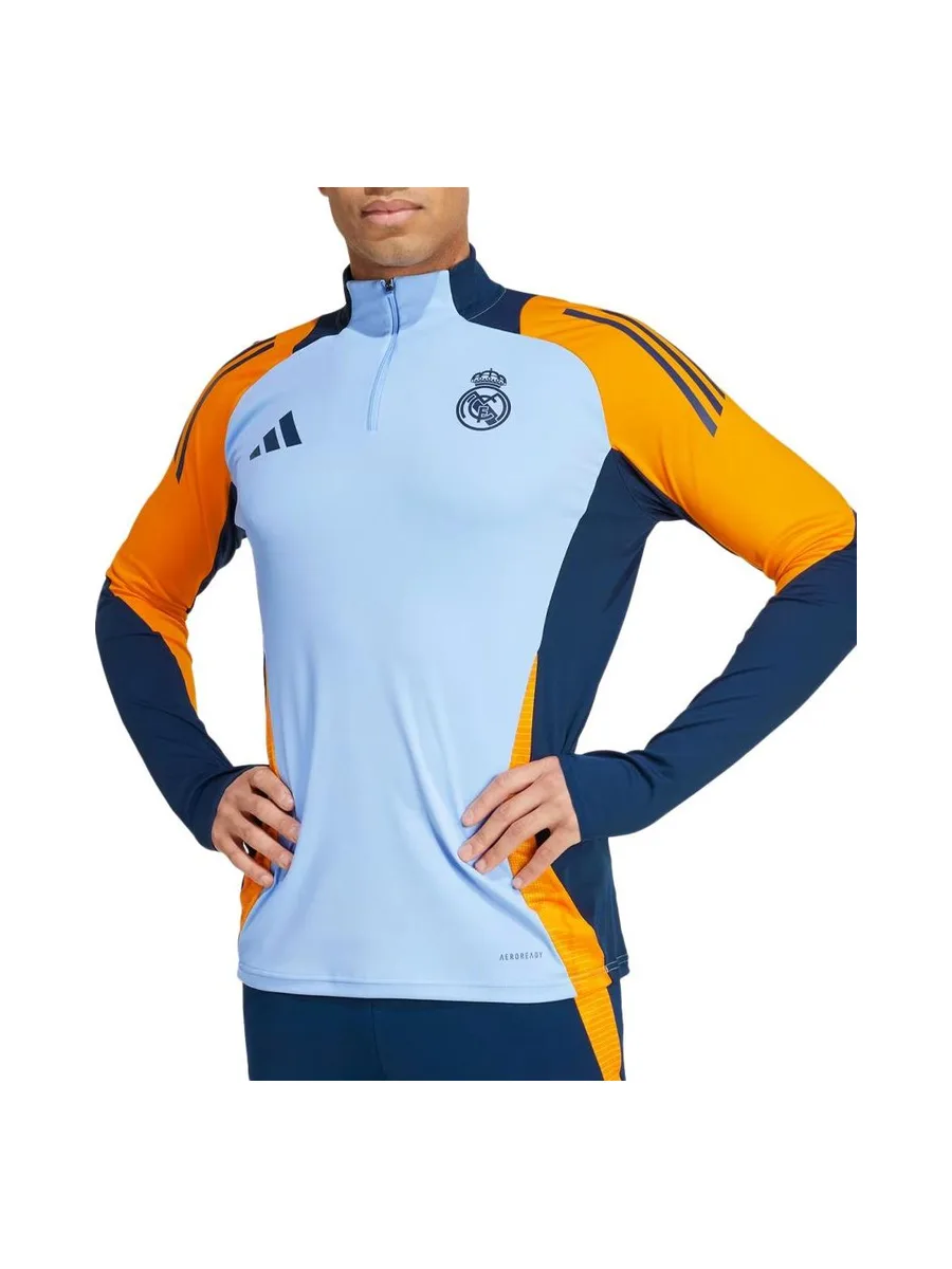 Real Madrid T-Shirt Manches Longues Bleu/Orange Homme Adidas 1