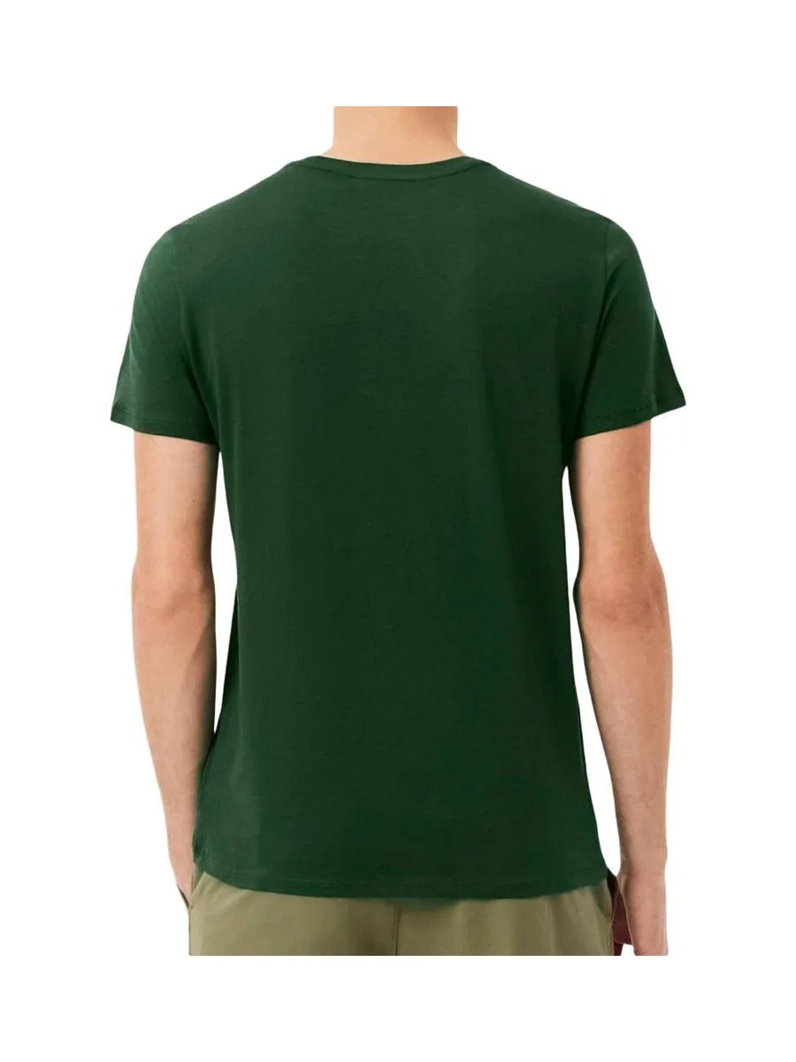 T-Shirt Vert Foncé Homme Lacoste Pima 3