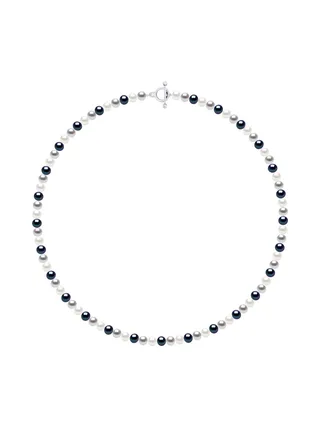 Collier Véritables Perles d'Eau Douce Rondes 6-7 mm — Argent 925 Millièmes — 60 cm 1