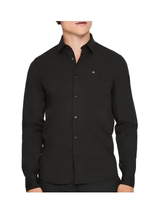 Chemise Noir Homme Calvin Klein Jeans Poplin Stretch 1