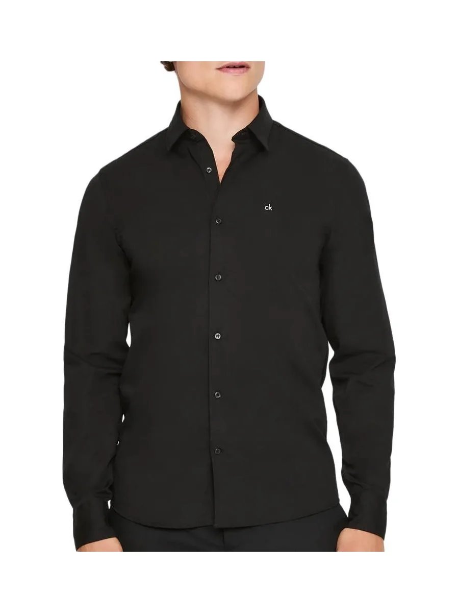 Chemise Noir Homme Calvin Klein Jeans Poplin Stretch 1