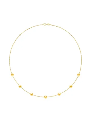 Collier Véritables Perles d'Eau Douce Rondes 6-7 mm — Or Jaune 750 Millièmes — 42 cm 1