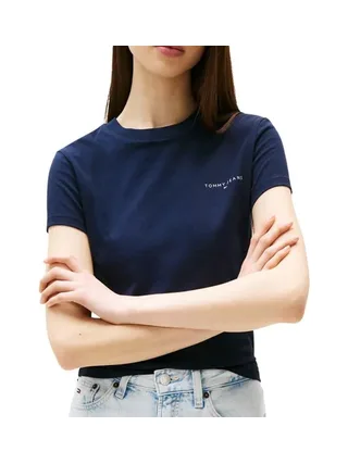 T-shirt Marine Femme Tommy Hilfiger Slim Linear DW0DW21164 1