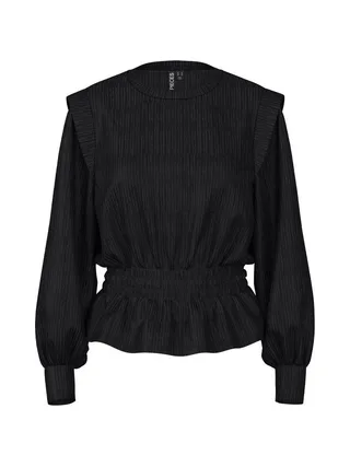 Blouse Noir Femme Pieces Nilas 1
