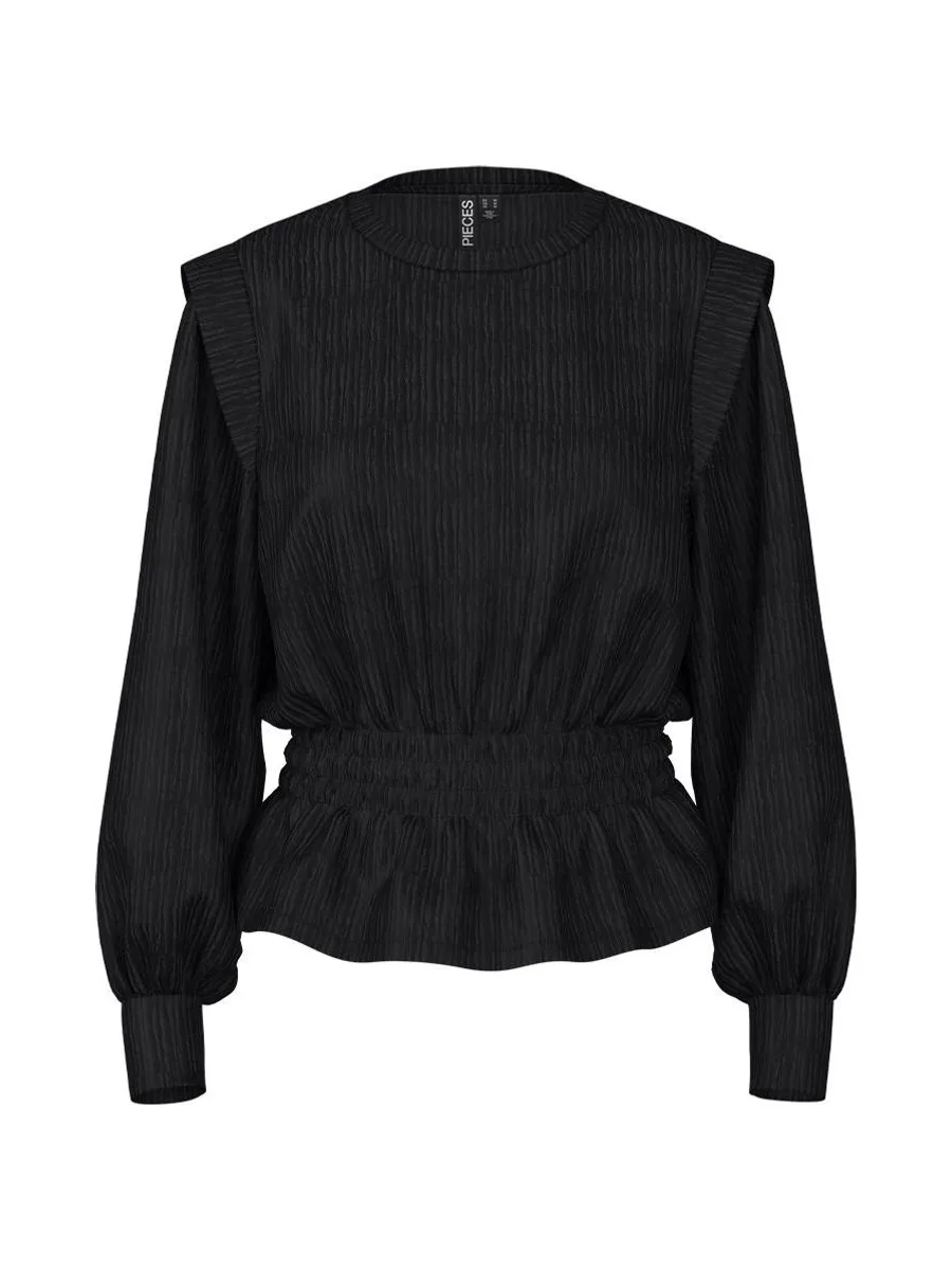 Blouse Noir Femme Pieces Nilas 2