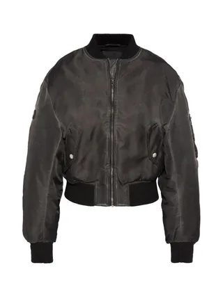 Veste Bomber Femme Noir Schott Oversize Washed 1