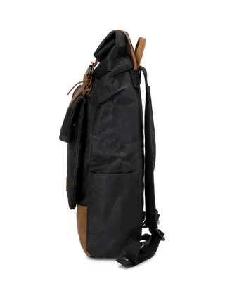 JACK - Sac à dos en cuir véritable et toile enduite - Bleu 27