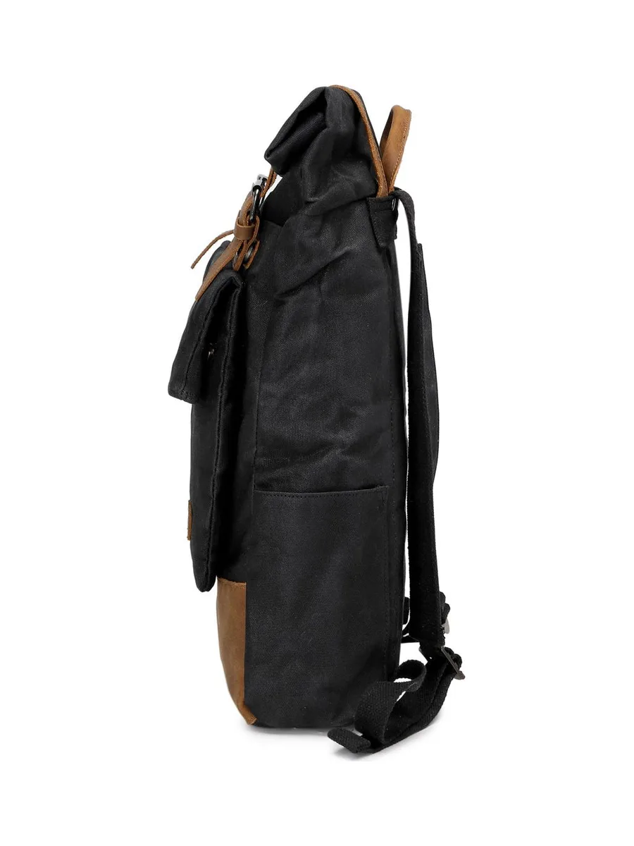 JACK - Sac à dos en cuir véritable et toile enduite - Bleu 27