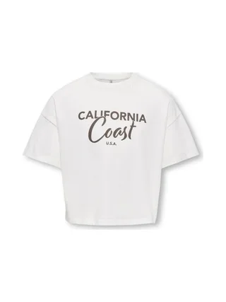 T-Shirt Blanc/Marron Fille Kids ONLY Olivia 1