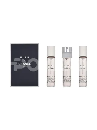 Chanel Bleu De Chanel Pour Homme Giftset 60ml - 3x Edt Spray Refill 20ml - Twist and Spray - Travel Sprays 1