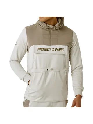 Sweat à Capuche Beige/Marron Homme Project X Paris Bicolore 1