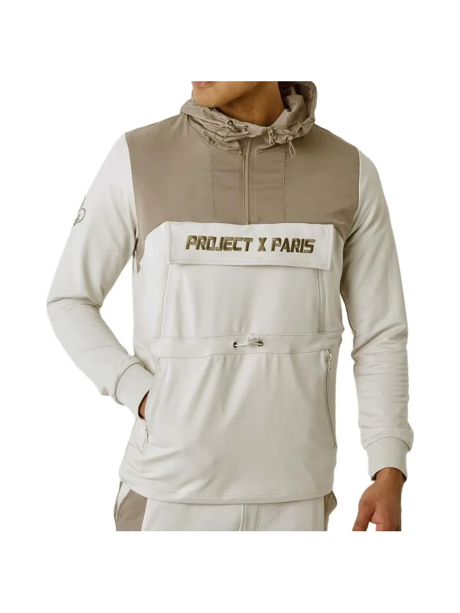 Sweat à Capuche Beige/Marron Homme Project X Paris Bicolore 1