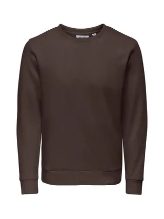 Sweat Marron Foncé Homme Only & Sons Chase 1