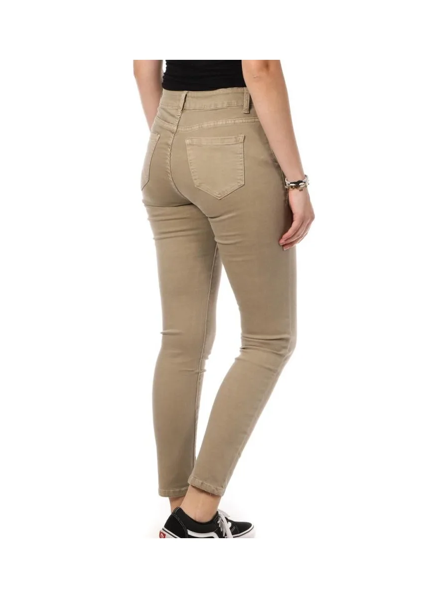 Jean Skinny Beige Femme My Tina's Boutons 3
