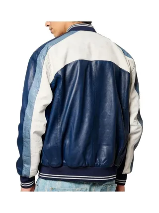 Veste en Cuir Bleu Homme Kaporal Last 2