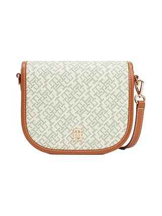 Sac à Bandoulière Vert Femme Tommy Hilfiger Th Monoplay Leather 1