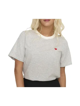 T-shirt Gris/Rayures Femme JDY Pisa 1