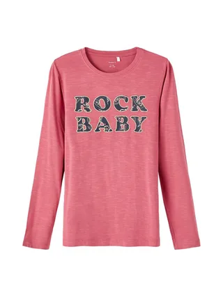 T-shirt Rose Fille Name it ROCK 1