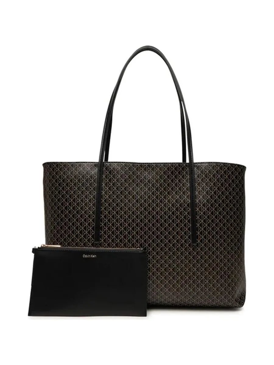 Sac Cabas Noir Femme Calvin Klein Jeans Emblem Aop Tote 2
