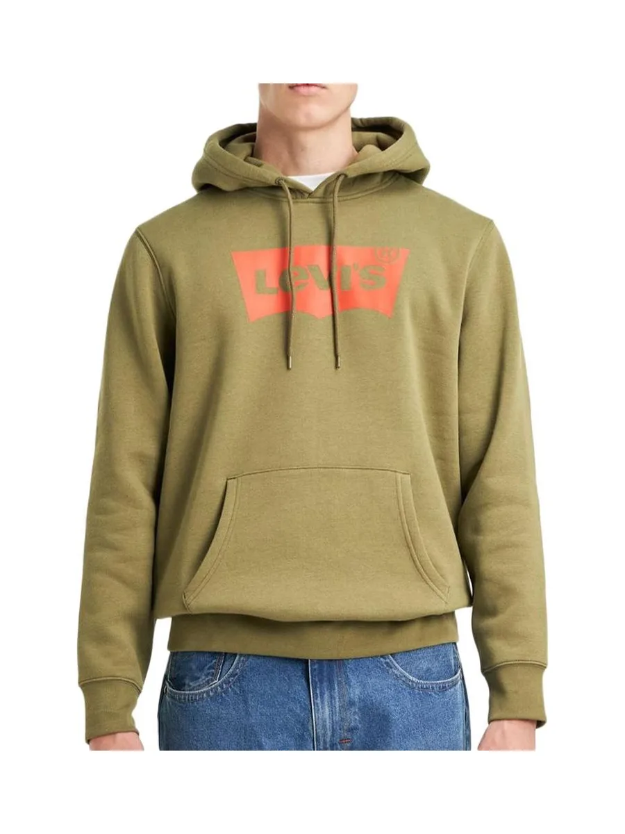 Sweat à Capuche Kaki/Rouge Homme Levi's Fleece 2