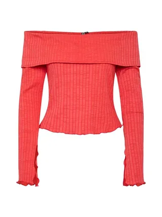 T-Shirt Rouge Femme Pieces Jazmine 1
