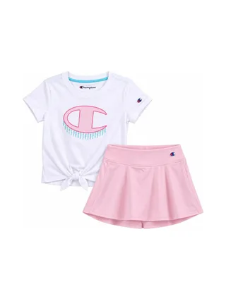 Ensemble Blanc/Rose Fille Champion C414ST919 1