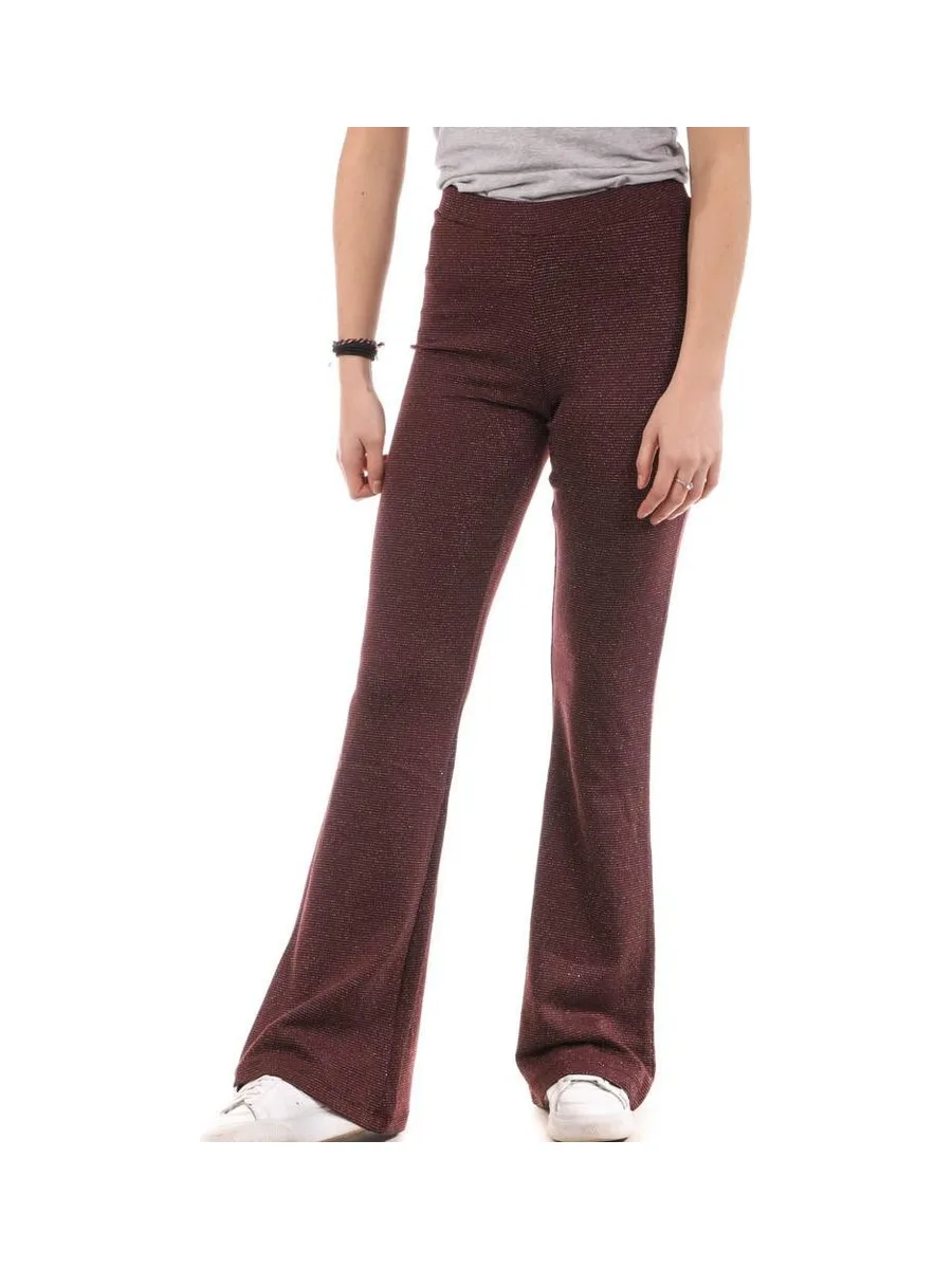 Pantalon Fluide Bordeaux Femme Only Flared 2
