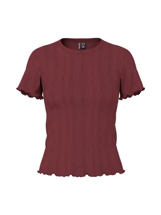 T-Shirt Bordeaux Femme Pieces Marie 2