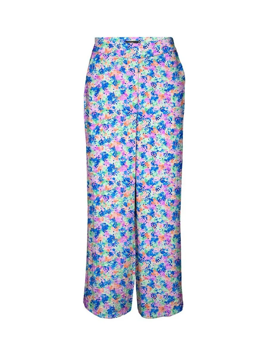 Pantalon fluide Bleu/Jaune/Orange Femme Vero Moda Lucy 3
