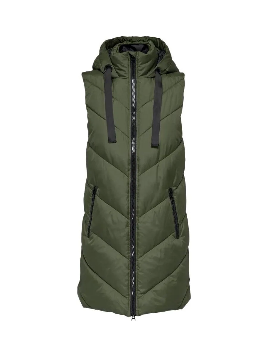 Doudoune sans manche Kaki Femme JDY Padded Waistcoat 4