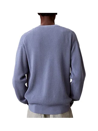 Pull Bleu Clair Homme Calvin Klein Jeans Waffle 2