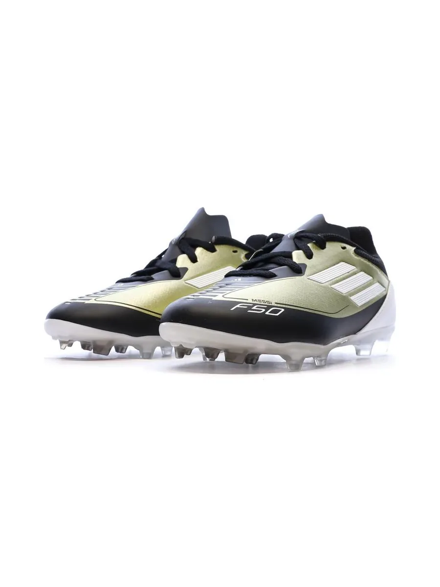 Chaussures de football Noires/Blanches Garçon Adidas League Fg/mg J Messi 7
