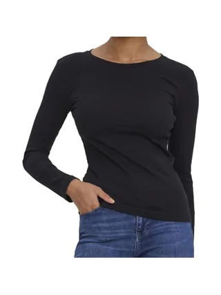 T-shirt Manches Longues Noir Femme Vero Moda Lavender 1